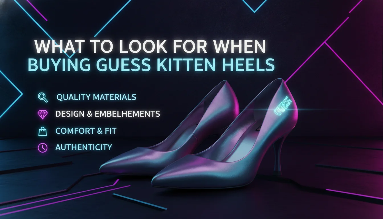 What to Look For When Buying Guess Kitten Heels — illustrated overview