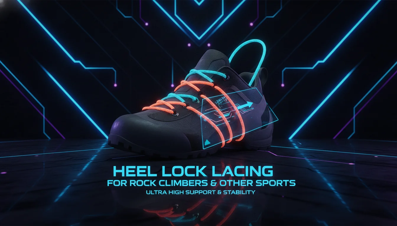 Concept illustration for Heel Lock Lacing for Rock Climbers and Other Sports