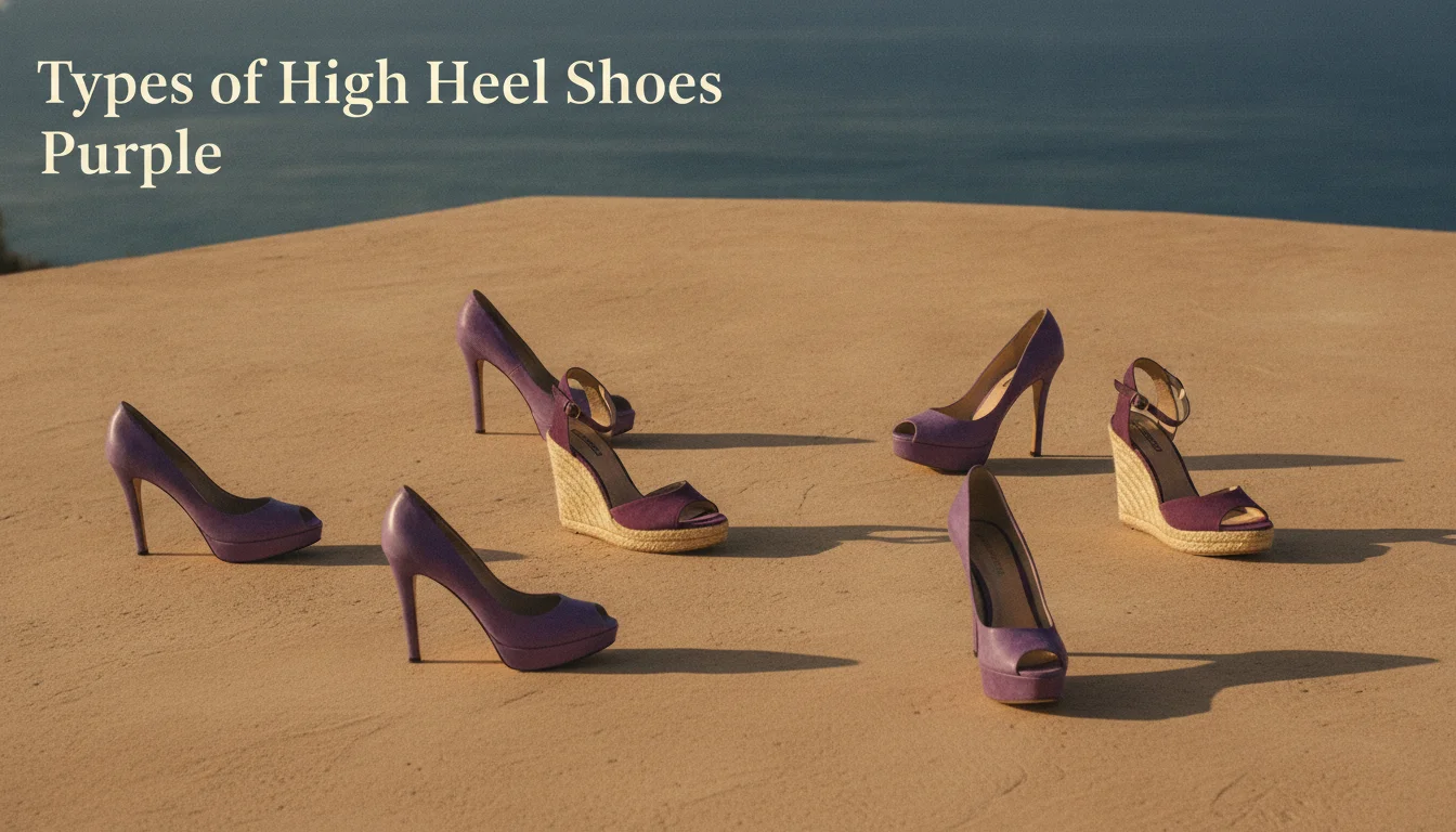 Types of High Heel Shoes Purple — illustrated overview