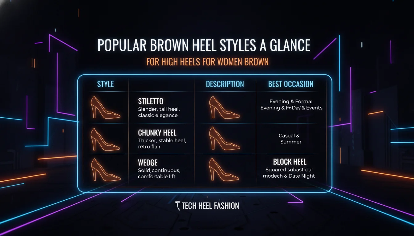 Visual guide to Comparison Table: Popular Brown Heel Styles at a Glance