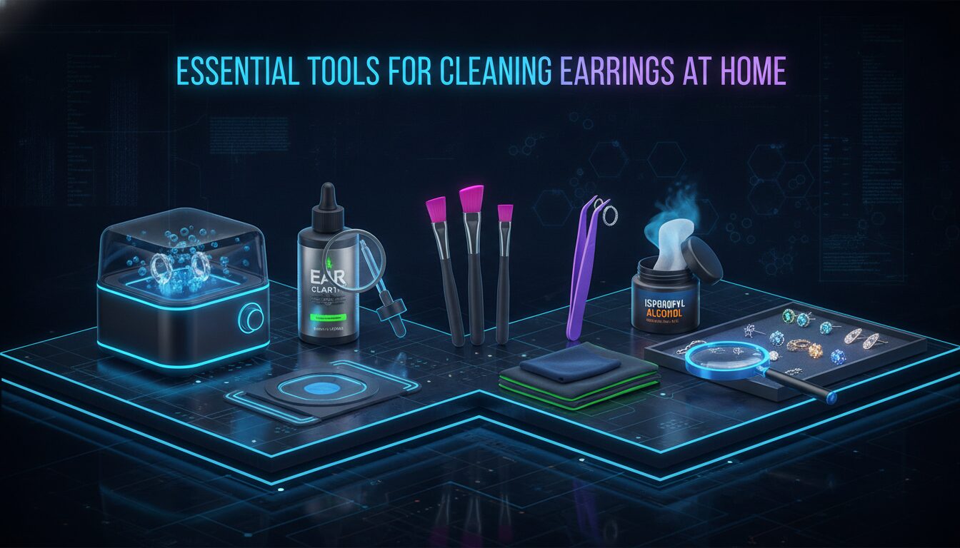 Visual guide to Essential Tools for Cleaning Earrings at Home