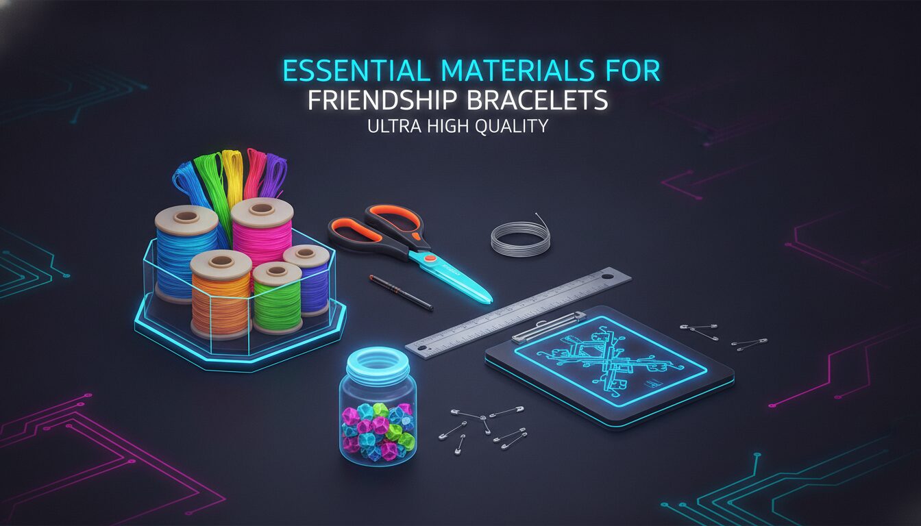 Essential Materials for Friendship Bracelets — illustrated overview