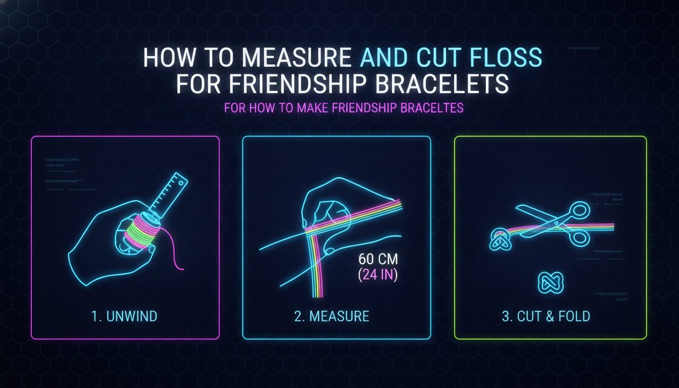Concept illustration for How to Measure and Cut Floss for Friendship Bracelets
