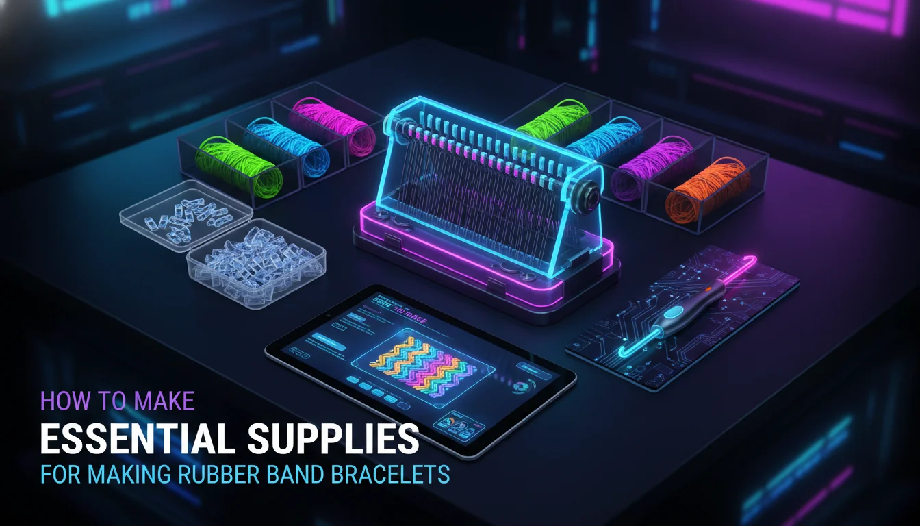 Essential Supplies for Making Rubber Band Bracelets — illustrated overview