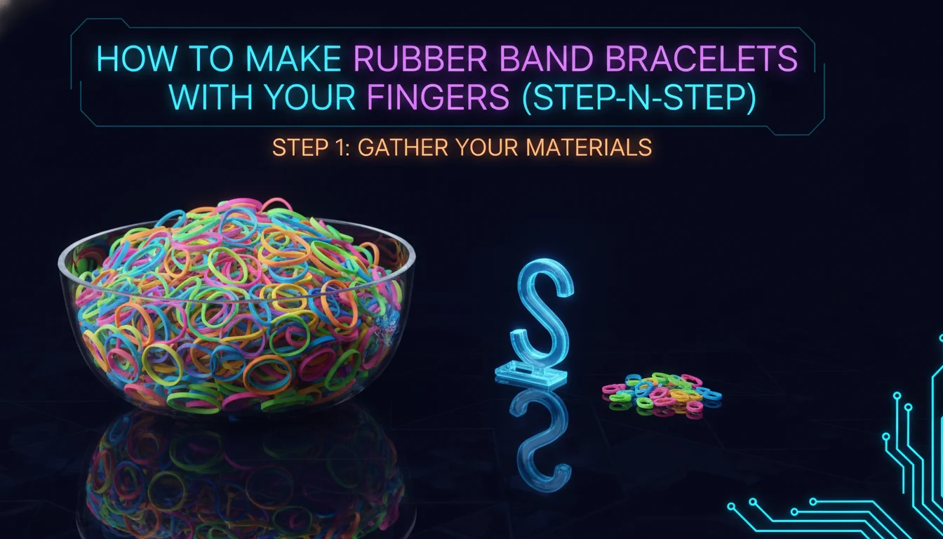 Visual guide to How to Make Rubber Band Bracelets with Your Fingers (Step-by-Step)