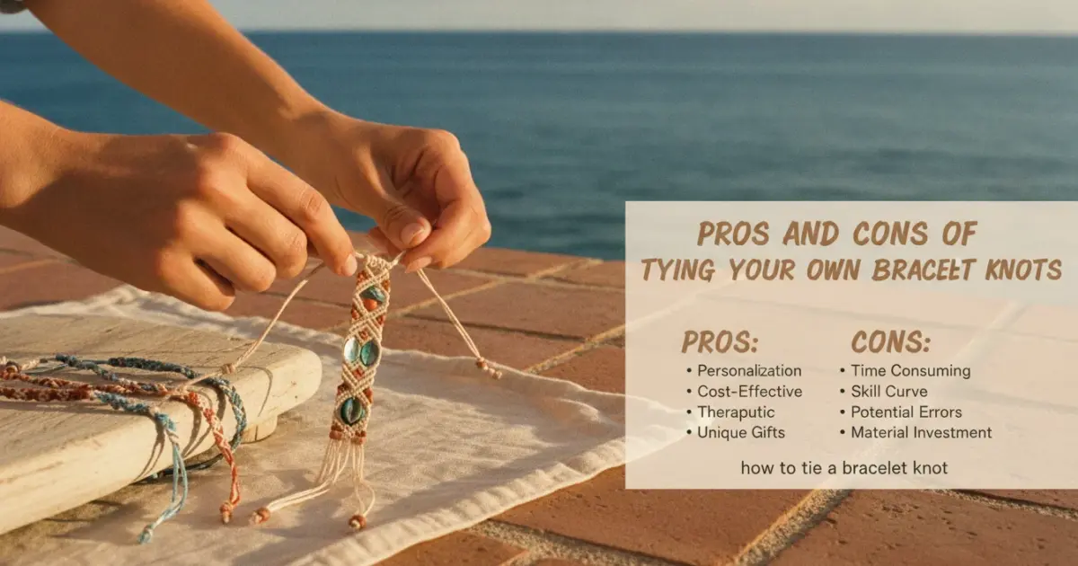 Illustration of Pros and Cons of Tying Your Own Bracelet Knots