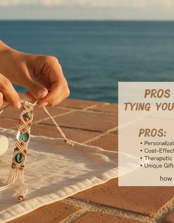 Illustration of Pros and Cons of Tying Your Own Bracelet Knots