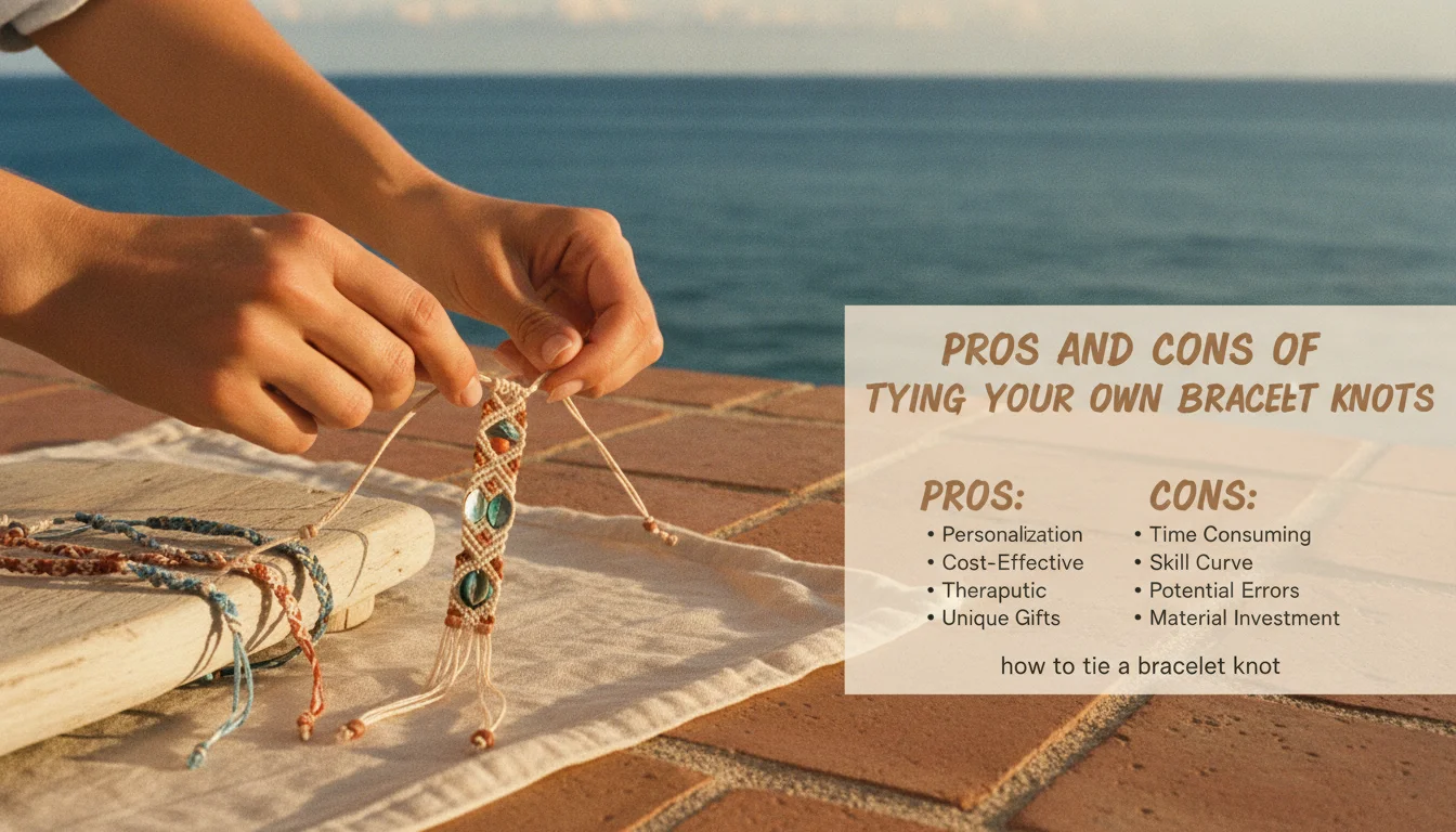 Illustration of Pros and Cons of Tying Your Own Bracelet Knots
