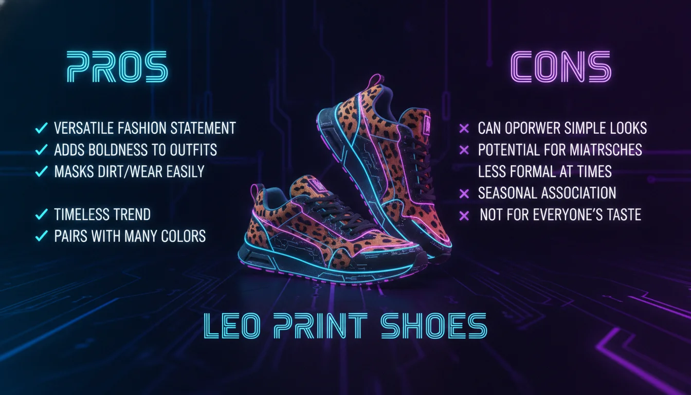 Visual guide to Pros and Cons of Leo Print Shoes