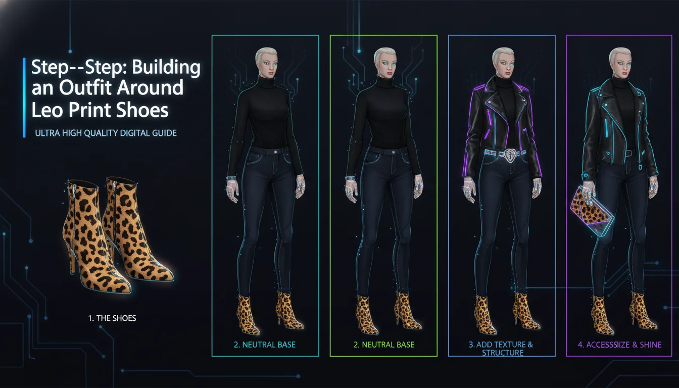 Concept illustration for Step-by-Step: Building an Outfit Around Leo Print Shoes