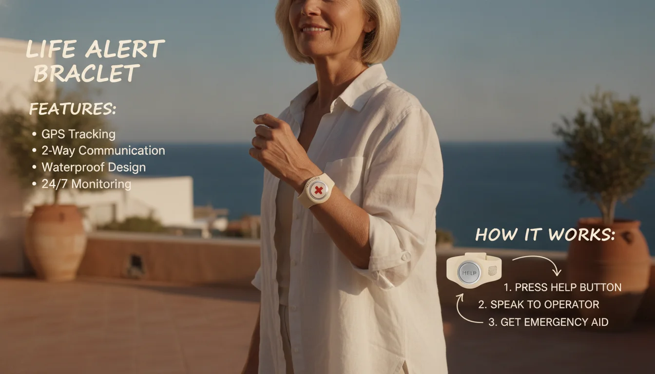 Life Alert Bracelet Features and How It Works — illustrated overview
