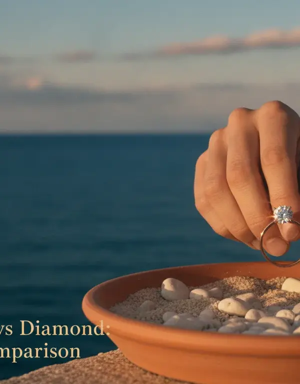 Illustration of Moissanite Rings vs Diamond: Side-by-Side Comparison