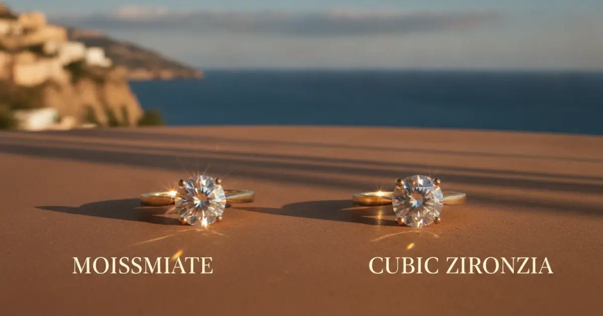 Illustration of Side-by-Side Comparison: Moissanite vs Cubic Zirconia