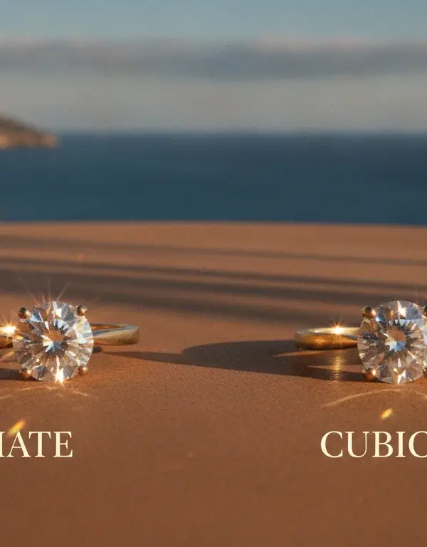 Illustration of Side-by-Side Comparison: Moissanite vs Cubic Zirconia