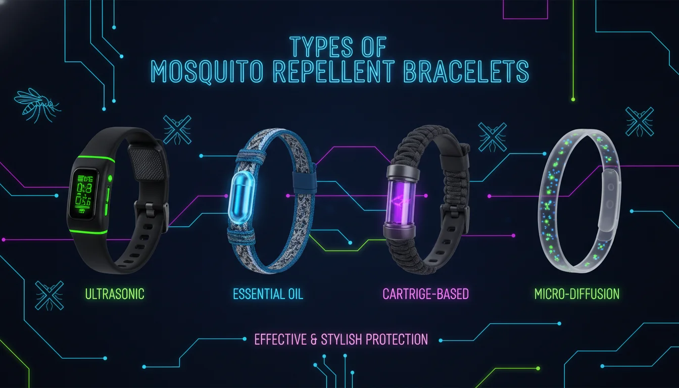 Concept illustration for Types of Mosquito Repellent Bracelets