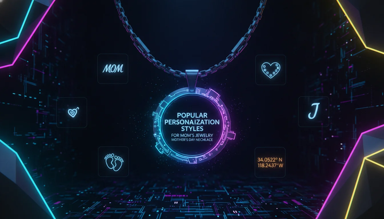 Visual guide to Popular Personalization Styles for Mom's Jewelry