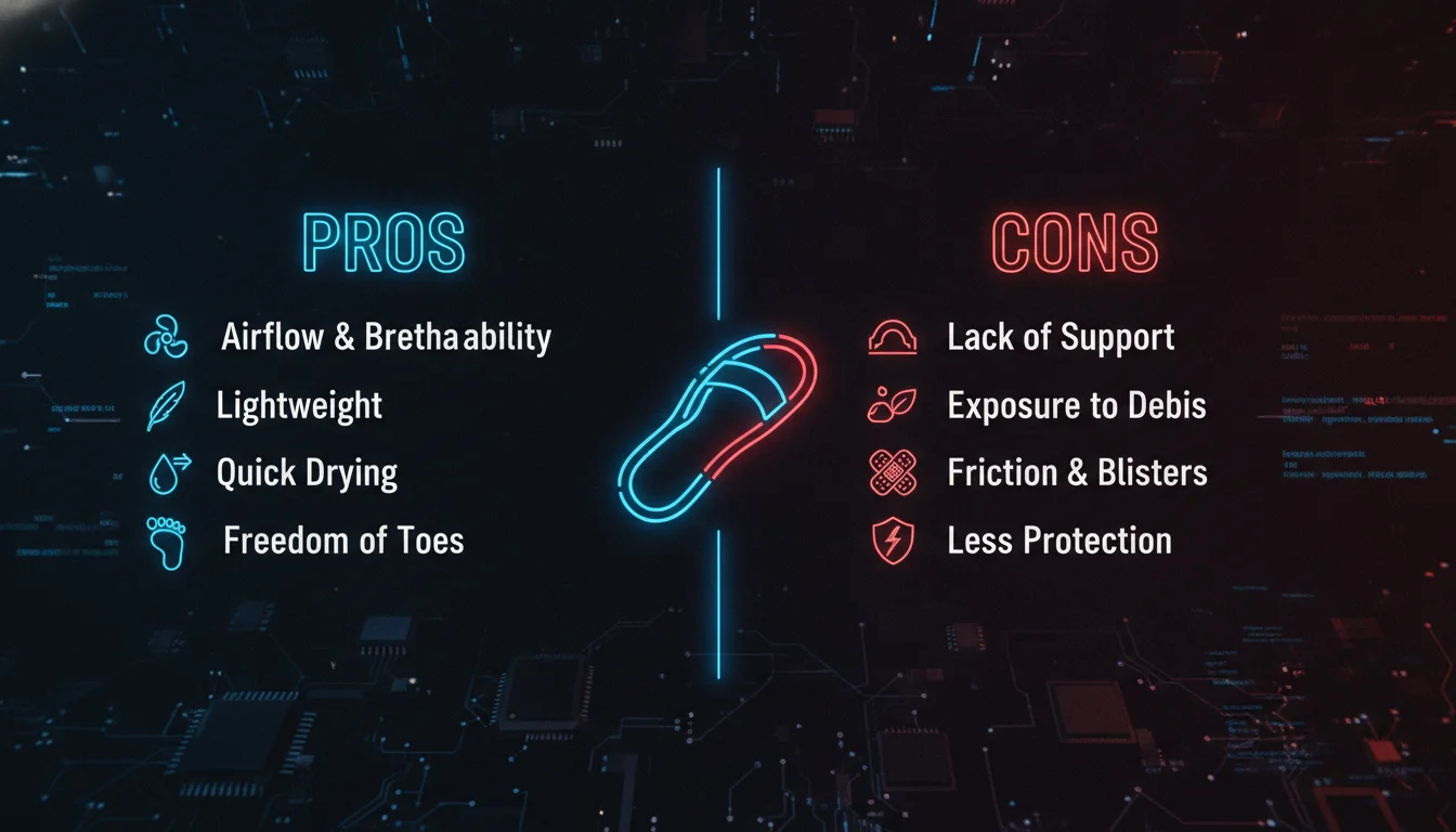 Visual guide to Pros and Cons of Sandals for Walking Comfort