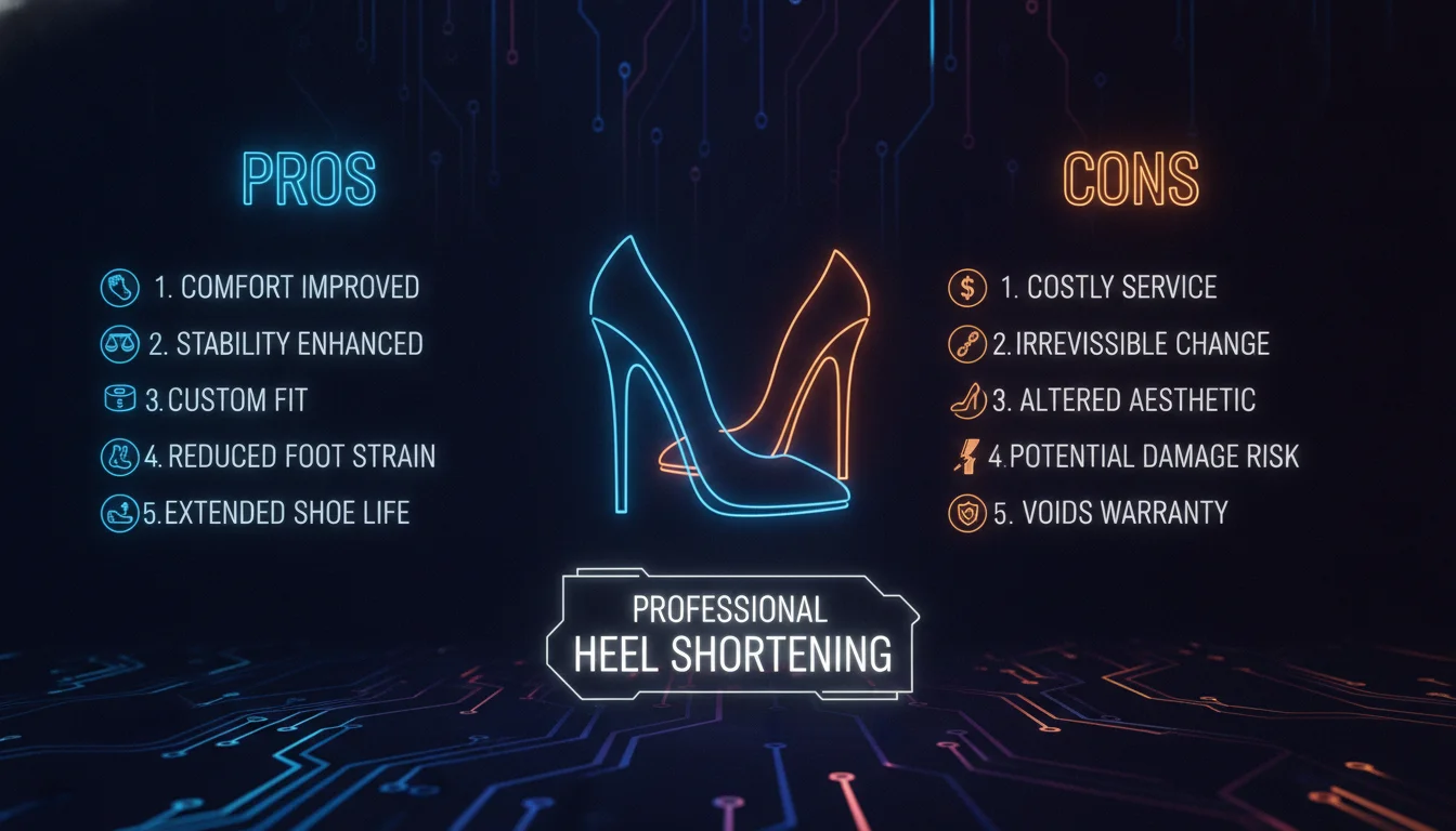 Pros and Cons of Professional Heel Shortening — illustrated overview