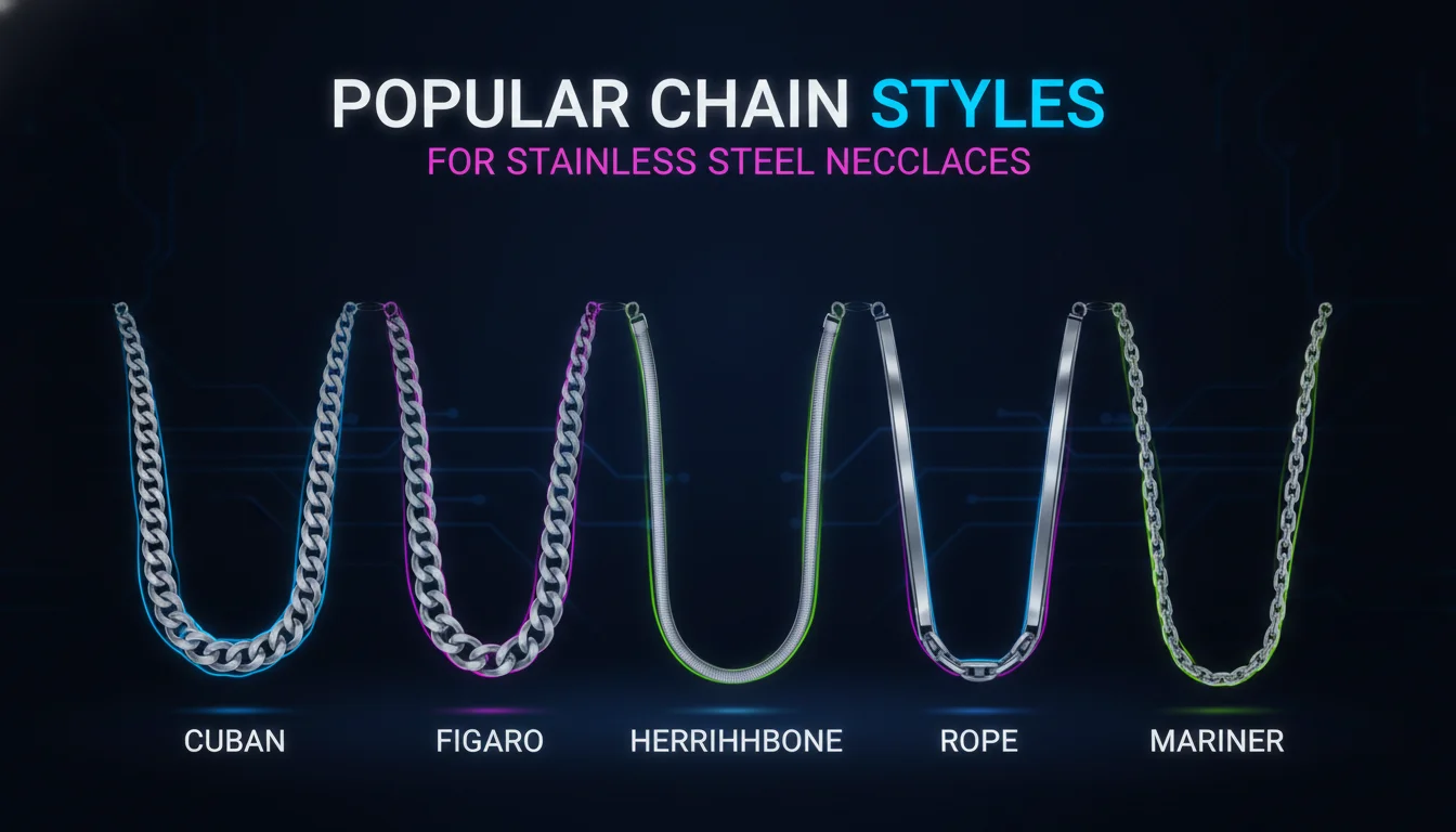 Concept illustration for Popular Chain Styles for Stainless Steel Necklaces