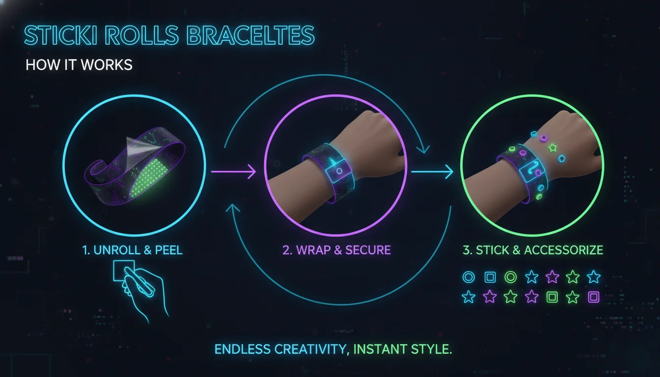 How Sticki Rolls Bracelets Work — illustrated overview