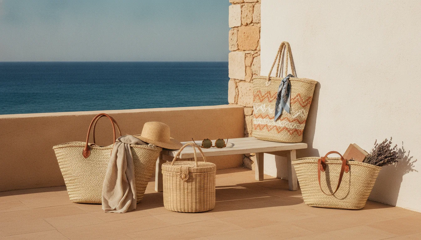 Types of Straw Tote Bags — illustrated overview