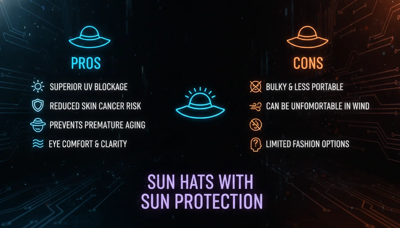Visual guide to Pros and Cons of Sun Hats with Sun Protection