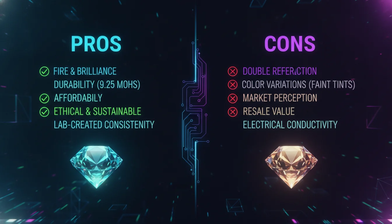 Concept illustration for Pros and Cons of Moissanite