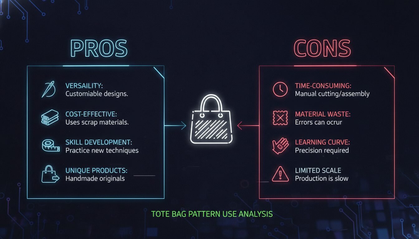 Pros and Cons of Using a Tote Bag Pattern — illustrated overview