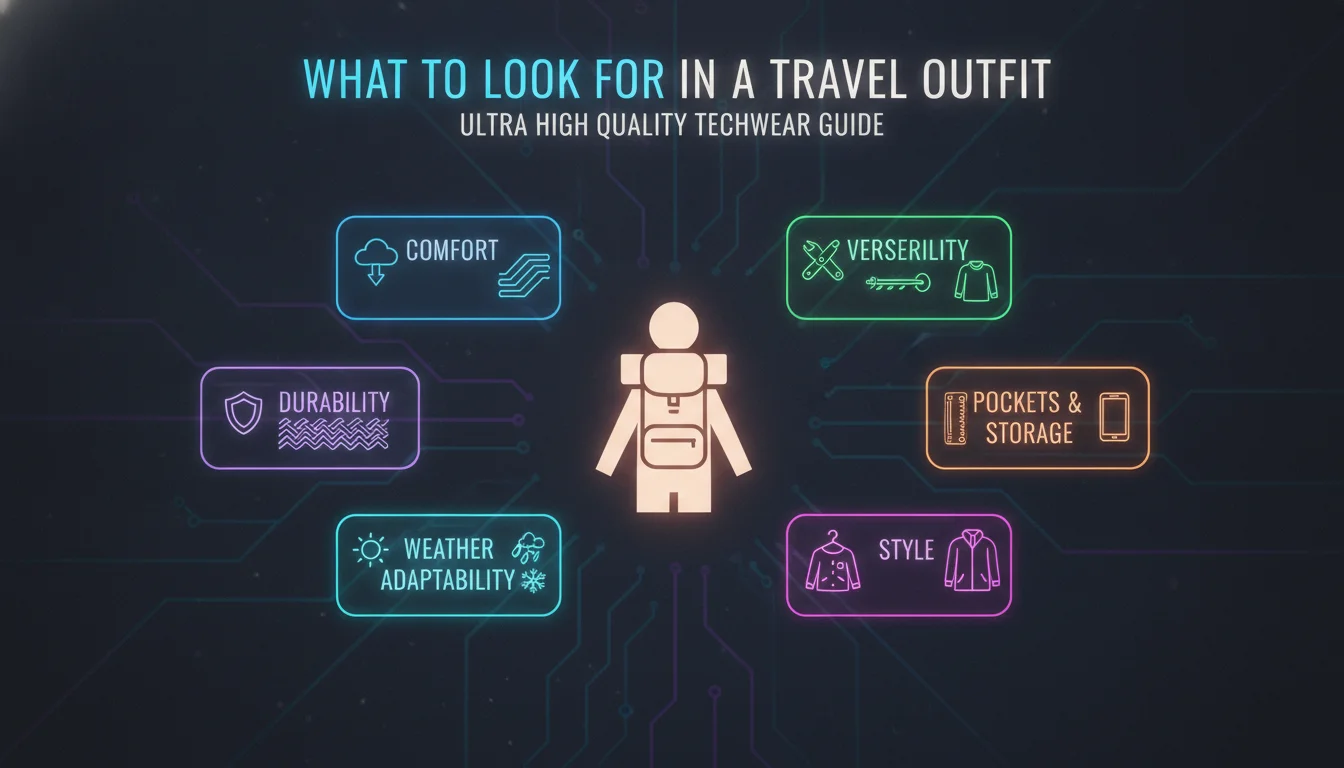 What to Look for in a Travel Outfit — illustrated overview