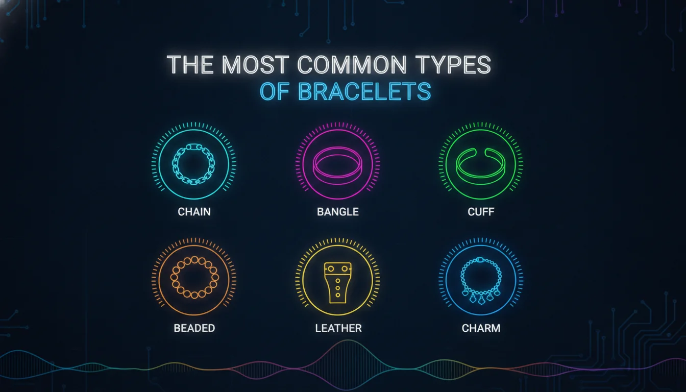 Illustration of The Most Common Types of Bracelets