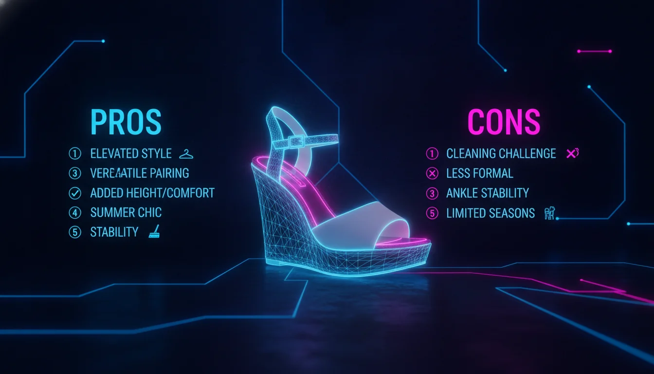 Pros and Cons of White Wedge Heels Sandals — illustrated overview