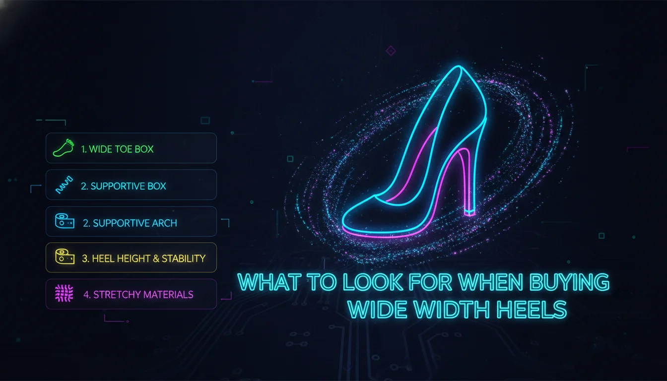 What to Look for When Buying Wide Width Heels — illustrated overview
